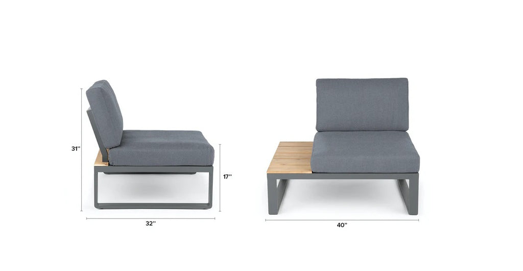 ALBUFEIRA MODULAR LOUNGE CORNER SET  -  ALU ANTHRACITE