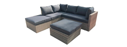 ALMADIA MODULO LOUNGE CORNER SET  -  NATURAL KOBO GREY -  DARK GREY