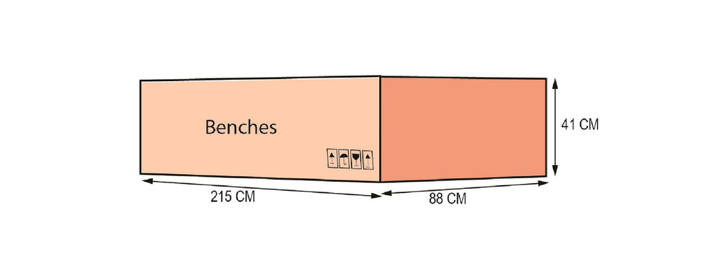 BAKERSFIELD BENCH -  WOOD ACACIA LIGHT TEAK LOOK / PLOFF ROYAL SAND