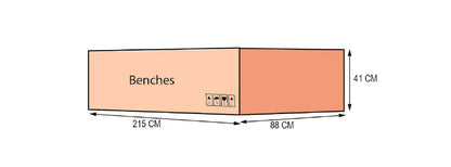 BAKERSFIELD BENCH -  WOOD ACACIA LIGHT TEAK LOOK / PLOFF ROYAL SAND