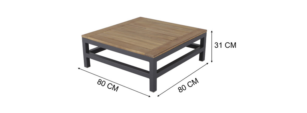 BETIS LOUNGE TABLE 80X80X31 (1071)  -  WOOD ACACIA LIGHT TEAK LOOK