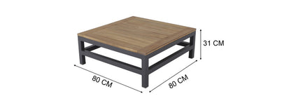 BETIS LOUNGE TABLE 80X80X31 (1071)  -  WOOD ACACIA LIGHT TEAK LOOK