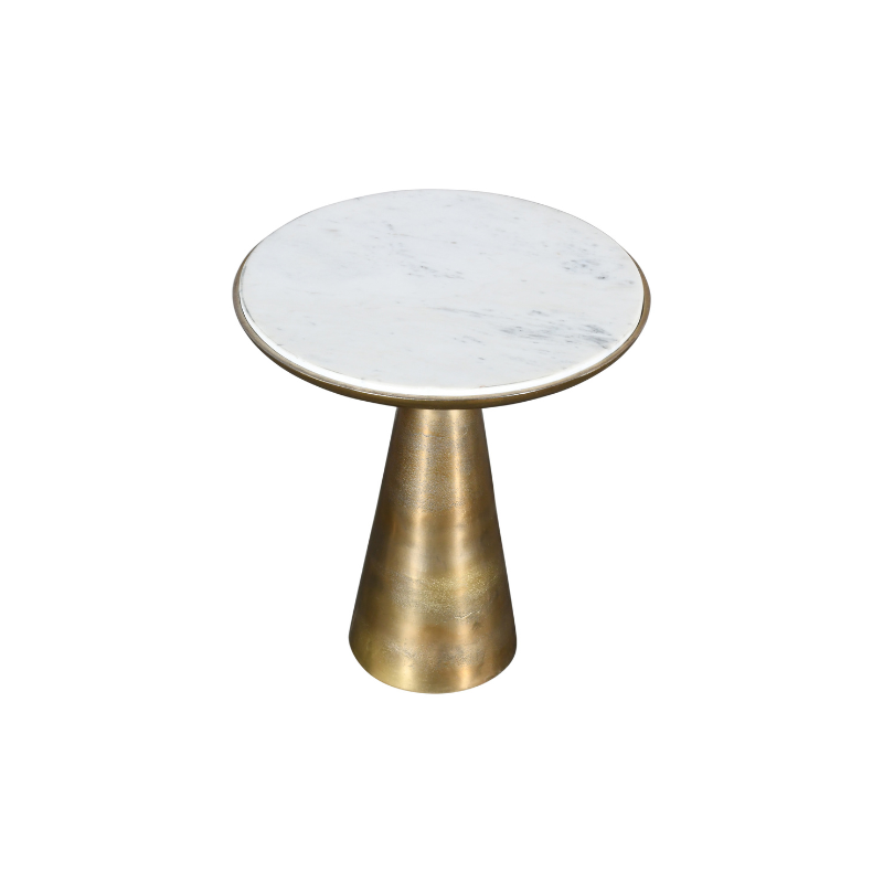 Side table Essy Large | White marble 45 cm