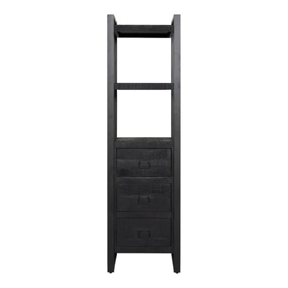 Bookcase Boaz Black | 3 drawers