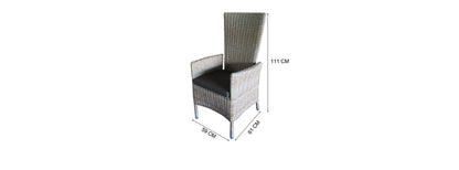 CAPRI ADJUSTABLE CHAIR RATTAN GREY