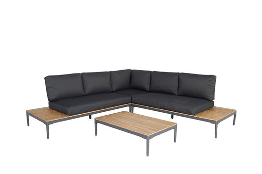 COLOMBUS LOUNGE CORNER SET  -  DARK ANTHRACITE - DARK GREY