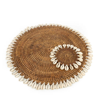 De Colonial Shell Placemat - Naturel Bruin Bazar Bizar