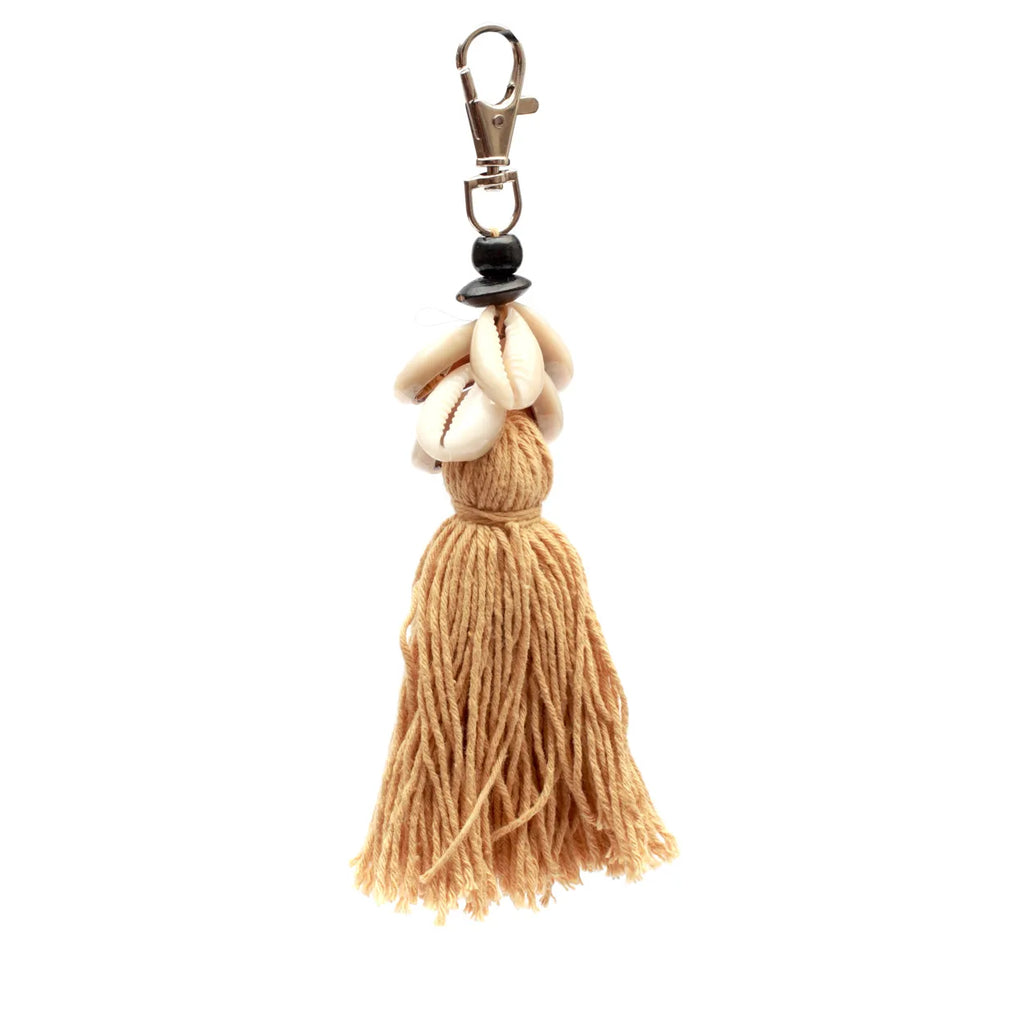 De Cowrie Tassel Sleutelhanger - Mokka Bazar Bizar