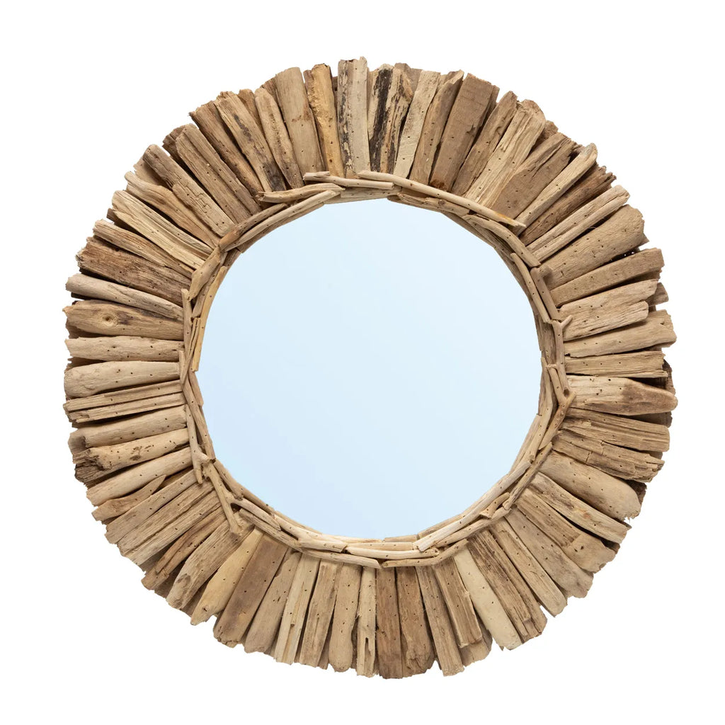 De Driftwood Crown Spiegel - Naturel - M Bazar Bizar