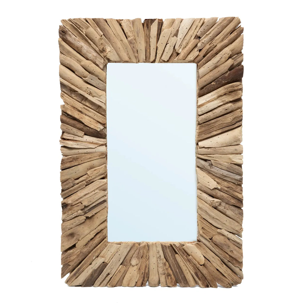 De Driftwood Framed Spiegel - Naturel - M Bazar Bizar