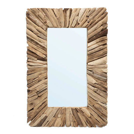 De Driftwood Framed Spiegel - Naturel - M Bazar Bizar