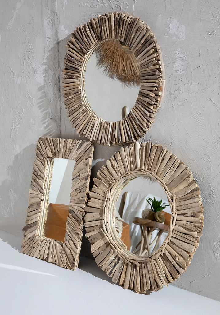 De Driftwood Framed Spiegel - Naturel - M Bazar Bizar