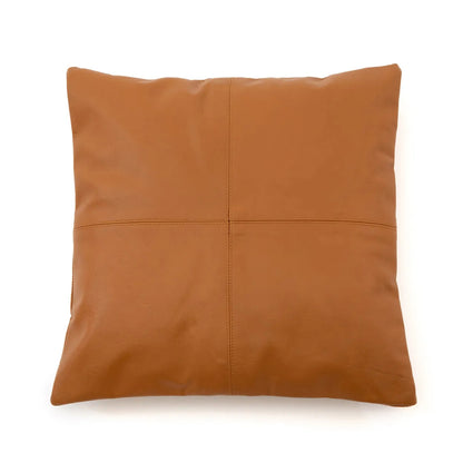 De Four Panel Leather Kussenhoes - Camel - 40x40 Bazar Bizar