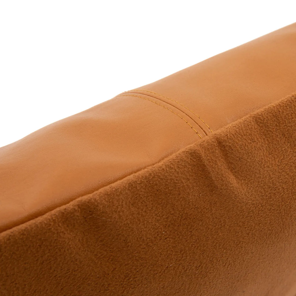 De Four Panel Leather Kussenhoes - Camel - 40x40 Bazar Bizar