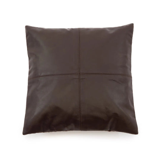 De Four Panel Leather Kussenhoes - Chocolade - 40x40 Bazar Bizar