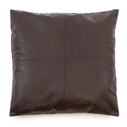 De Four Panel Leather Kussenhoes - Chocolade - 60x60 Bazar Bizar