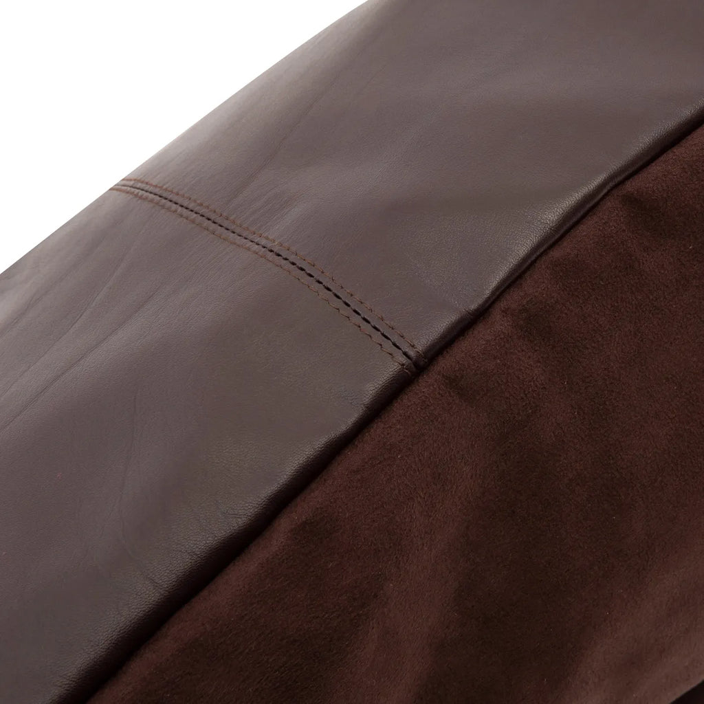 De Four Panel Leather Kussenhoes - Chocolade - 60x60 Bazar Bizar