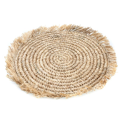 De Fringe Raffia Placemat Rond - Naturel Bakker Living