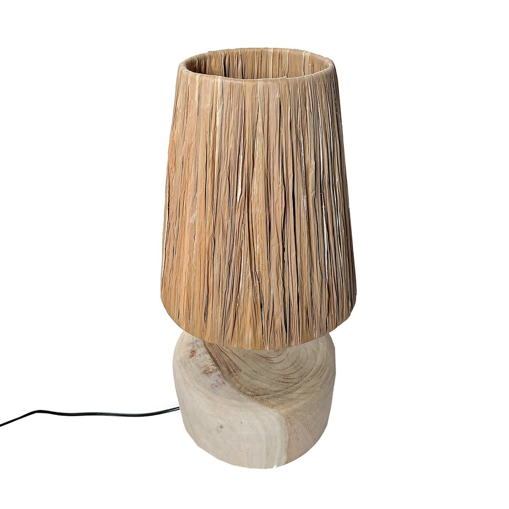 De Grass Teak Wood Tafellamp - Naturel