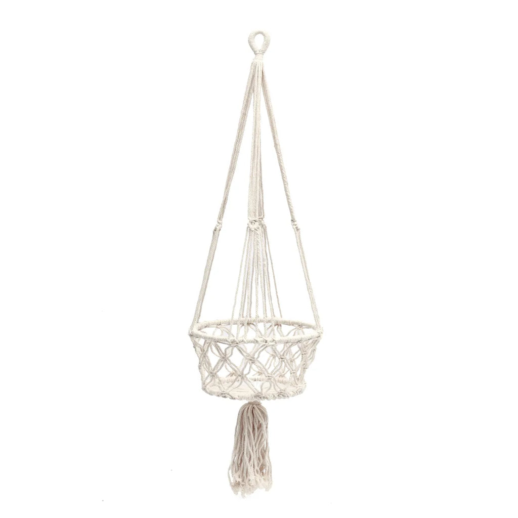 De Macrame Planthanger - Wit - L Bazar Bizar