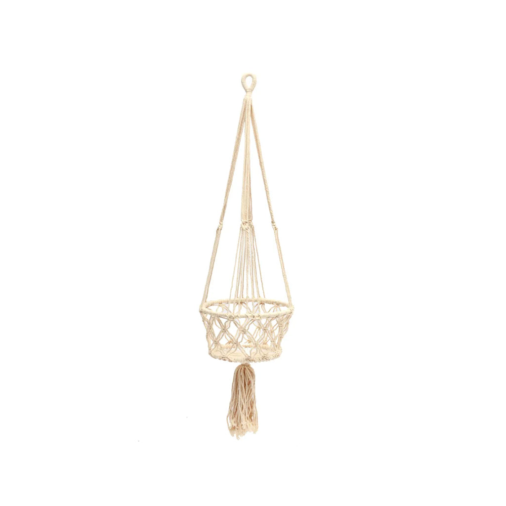 De Macrame Planthanger - Wit - M Bazar Bizar