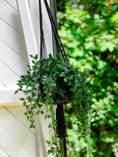 De Macrame Planthanger - Zwart - S Bakker Living