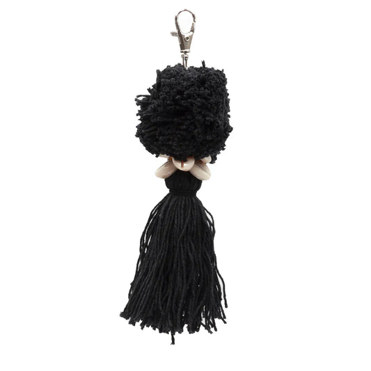 De Pompom Sleutelhanger - Zwart Bazar Bizar