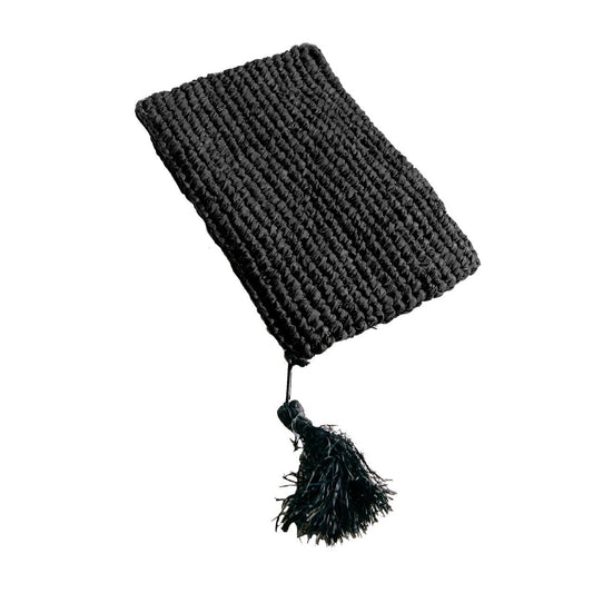 De Raffia Clutch met ritssluiting - Zwart - S Bazar Bizar