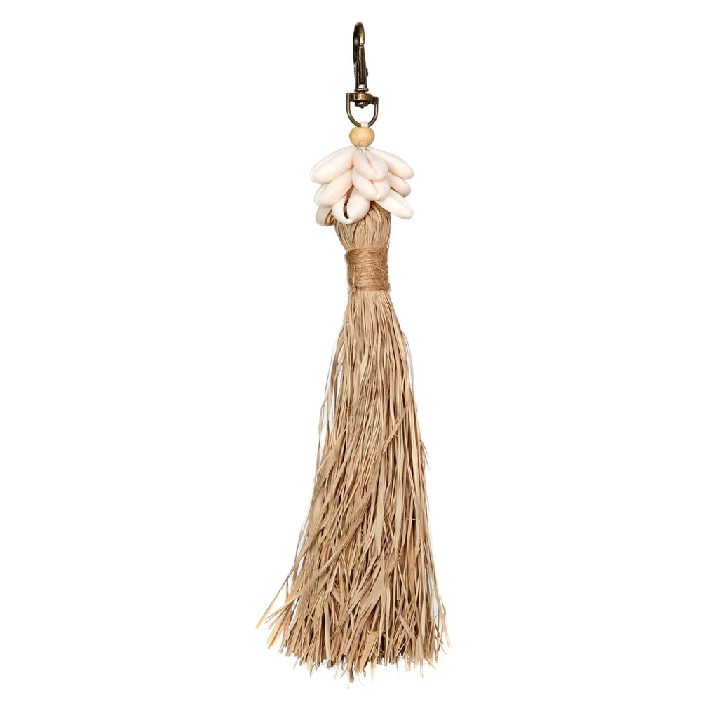 De Raffia Cowrie Shell Sleutelhanger Bazar Bizar