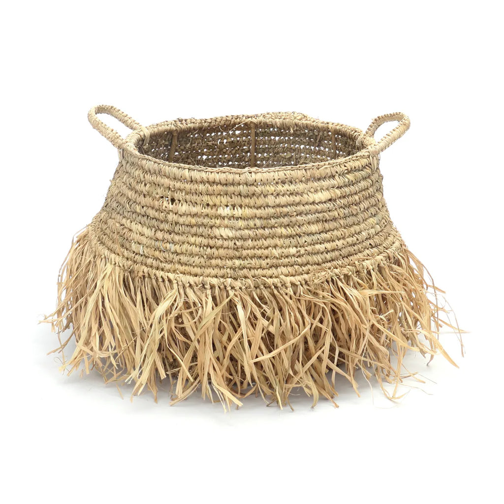 De Raffia Deluxe Mand - Naturel - M Bazar Bizar