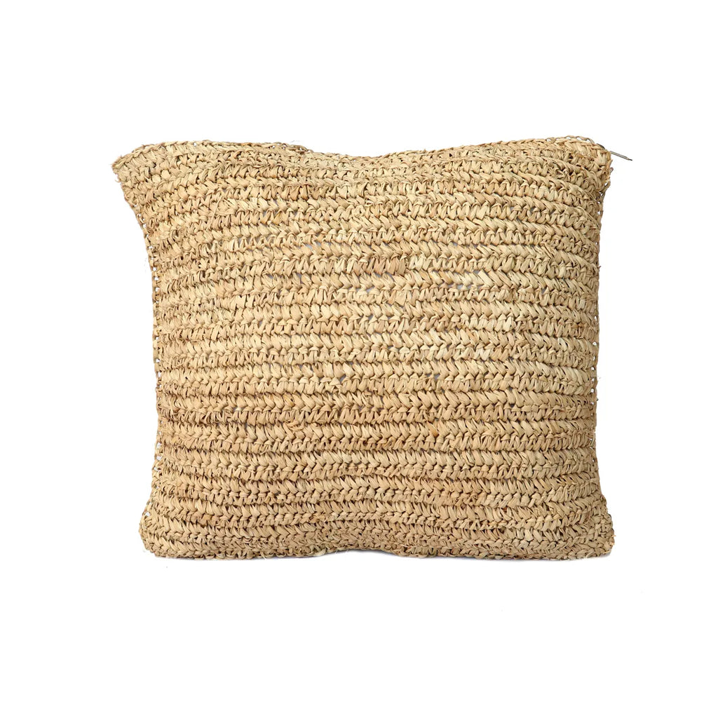 De Raffia Flores Kussenhoes - Naturel - 40x40 Bazar Bizar