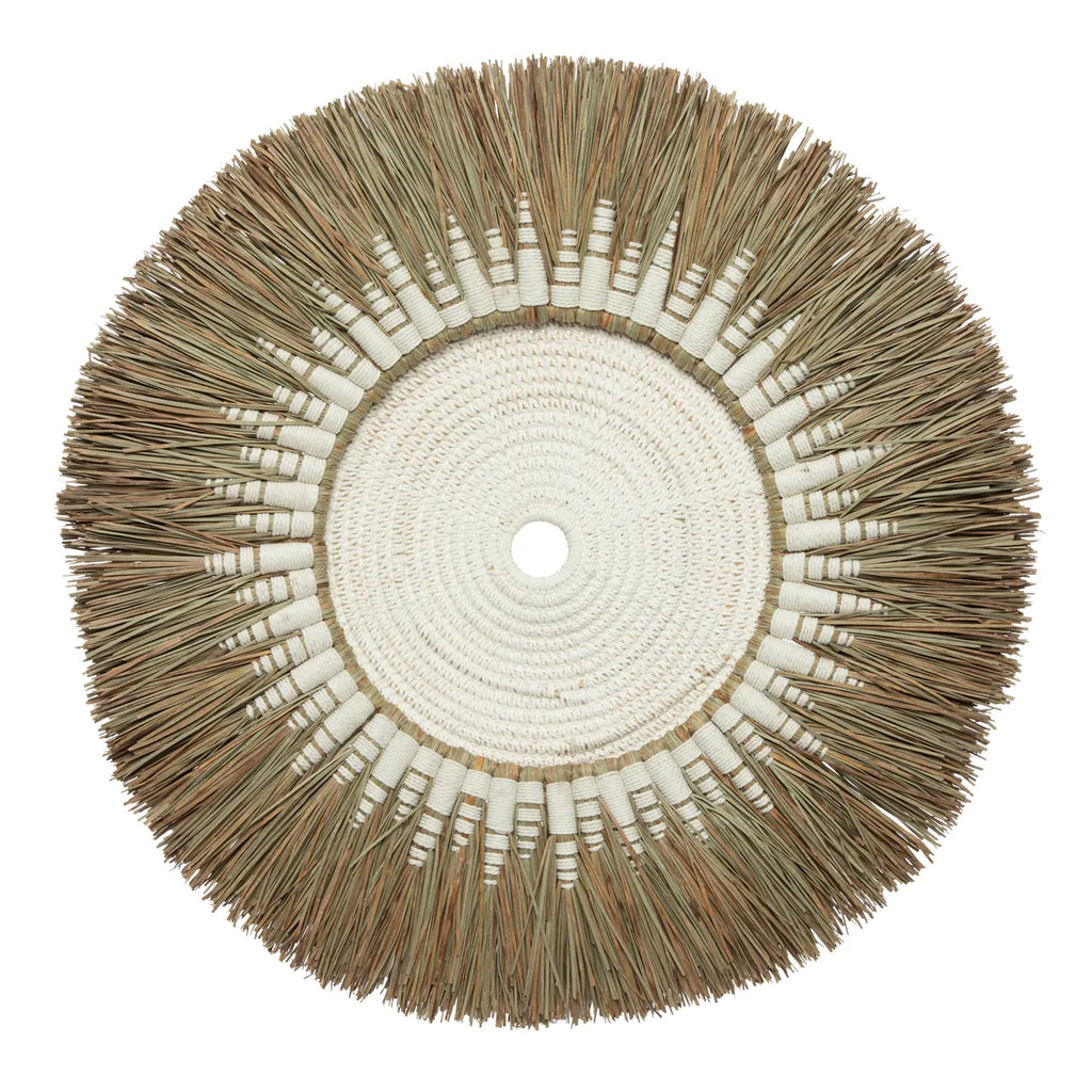 De Raffia Macramé Wanddecoratie - Wit Naturel Bazar Bizar