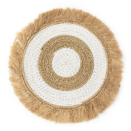 De Seagrass Raffia Placemat - Naturel Wit Bazar Bizar