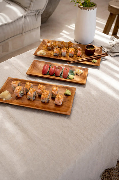 De Teak Root Sushi Bord - S