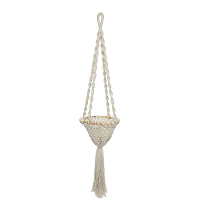 De Twisted Macrame Planthanger - Naturel Wit - L Bazar Bizar