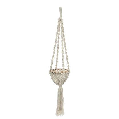 De Twisted Macrame Planthanger - Naturel Wit - M Bazar Bizar