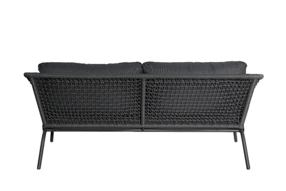 EAGLE LOUNGE BENCH 80X173,5X71CM / STEEL ANTHRACITE / RECYCLED WICKER ROPE 5MM ANTHRACITE / STEEL ANTHRACITE / SEAT CUSHION: STANDARD + BACK CUSHION: STANDARD ECO ANTHRACITE 240 / [Furniture - Wicker] 50.0%Recycled Post-Consumer Polyethylene 50.0%Conventi