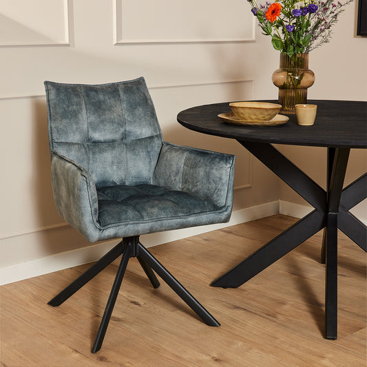 Eetkamerstoel Dani | Velvet Light Blue Bakker Living