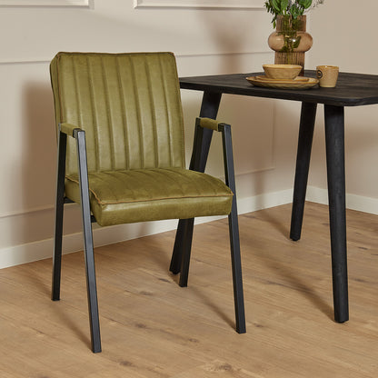 Dining room chair Tivoli with armrest | Bull Moss green