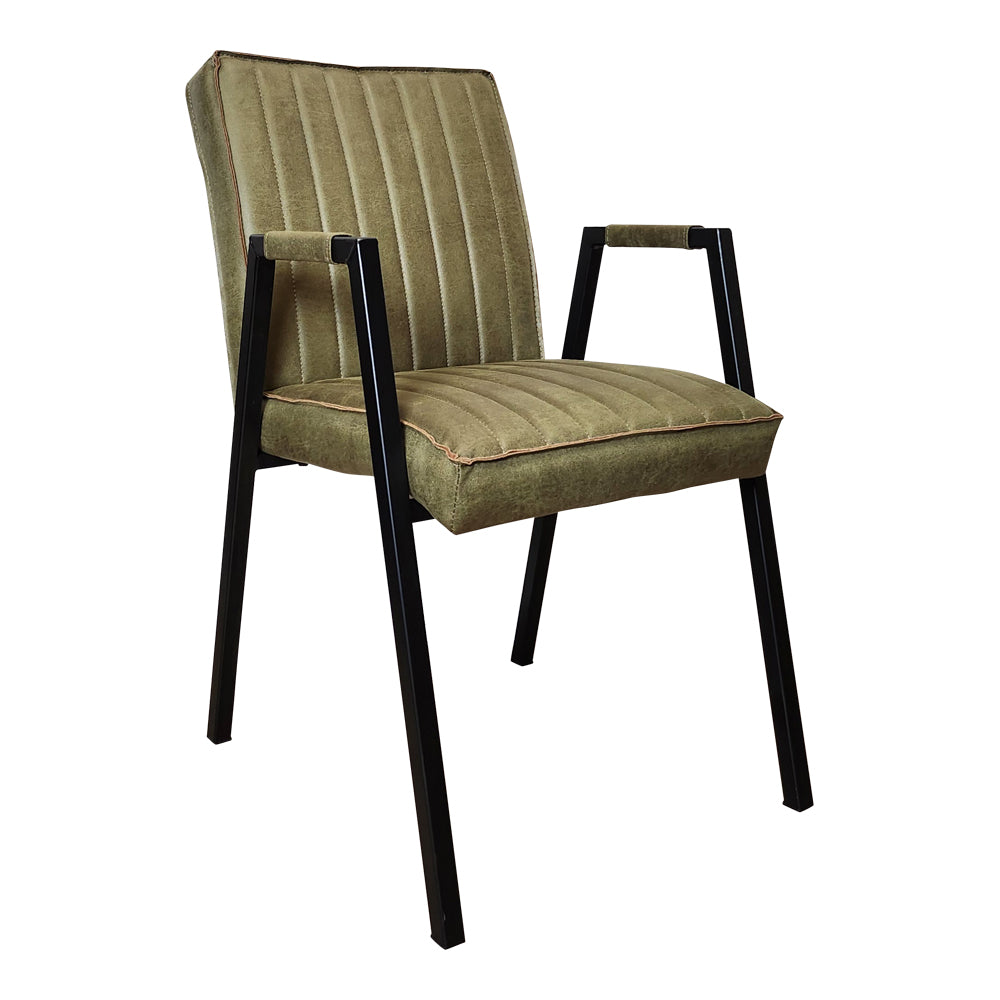 Dining room chair Tivoli with armrest | Bull Moss green