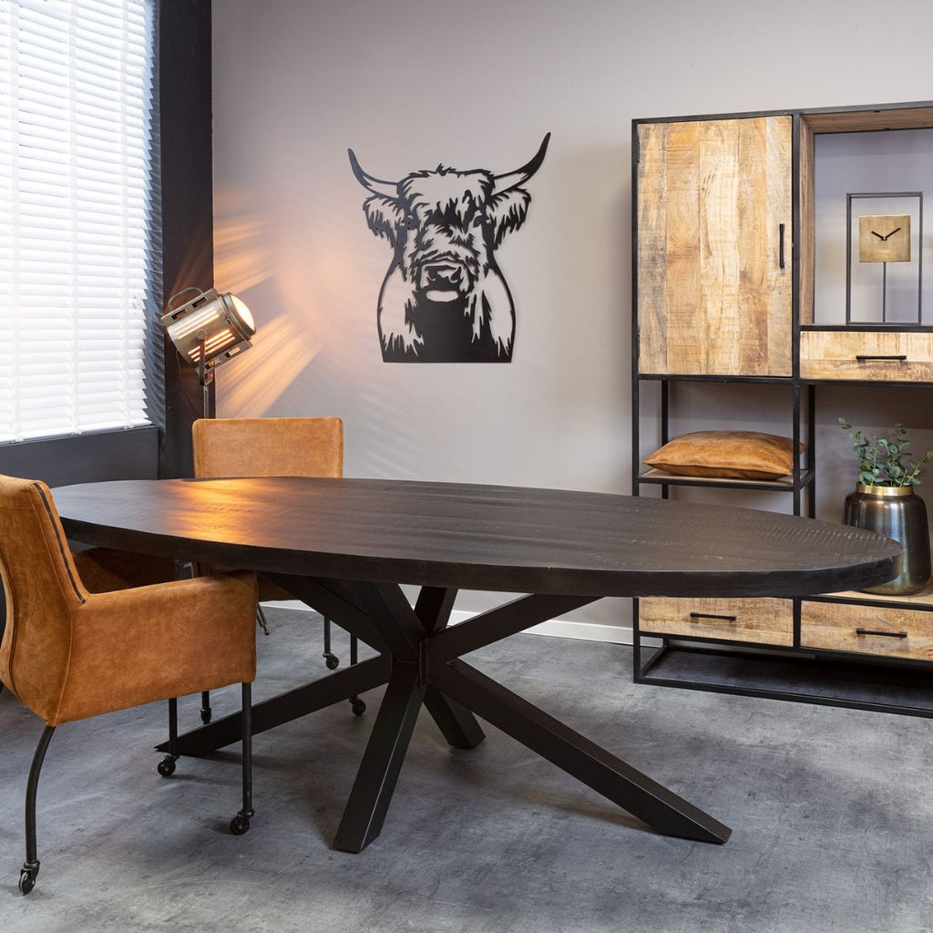 Eetkamertafel Denver Black | Ovaal | 240 cm | Bakker Living