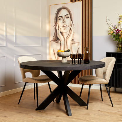 Eetkamertafel Denver Black | Rond | 110 cm Bakker Living