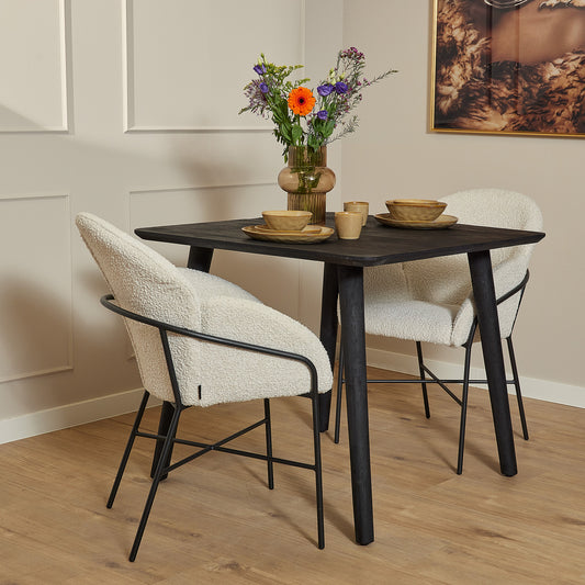 Eettafel Omaha Black | 90 x 90 cm Bakker Living