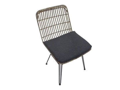 FLAMINGO DINING CHAIR WITHOUT ARMREST  -  STEEL BAMBOO LOOK