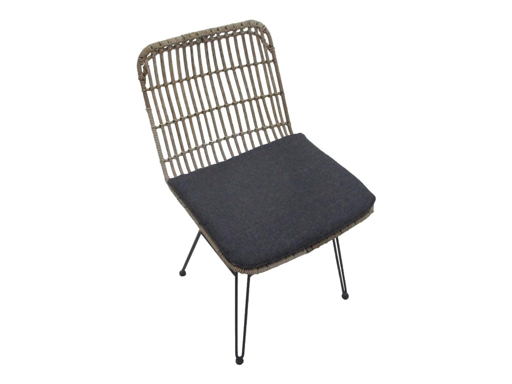 FLAMINGO DINING CHAIR WITHOUT ARMREST  -  STEEL BAMBOO LOOK