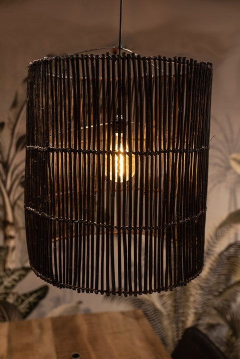 HSM Collection-Hanglamp-ø50x56-Zwart-Rotan