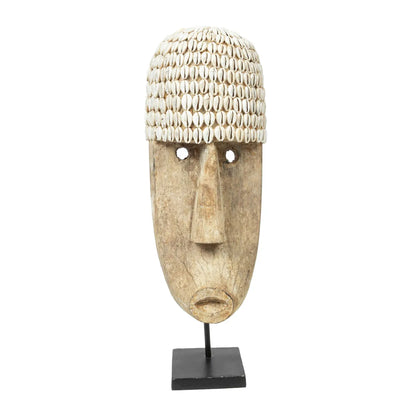 Het Cowrie Masker on Stand - Large Bazar Bizar