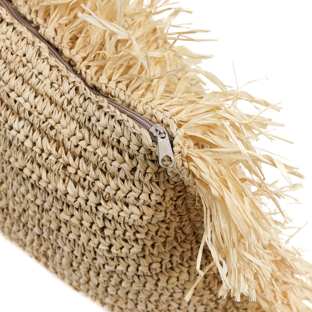 Het Raffia Kussen - Naturel - 35x100 Bazar Bizar