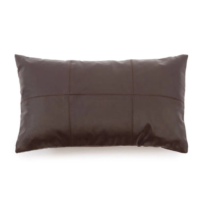 Het Six Panel Leather Kussenhoes - Chocolade - 30x50 Bazar Bizar