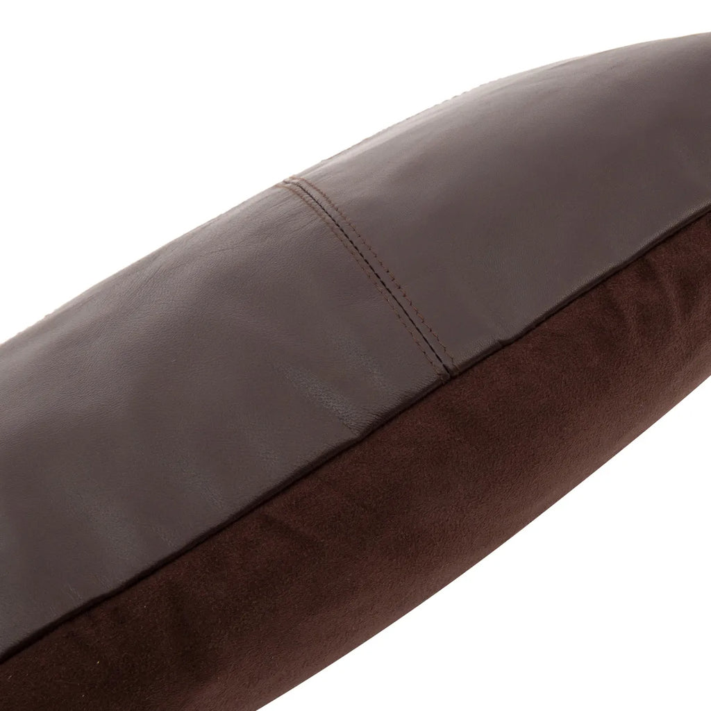 Het Six Panel Leather Kussenhoes - Chocolade - 30x50 Bazar Bizar